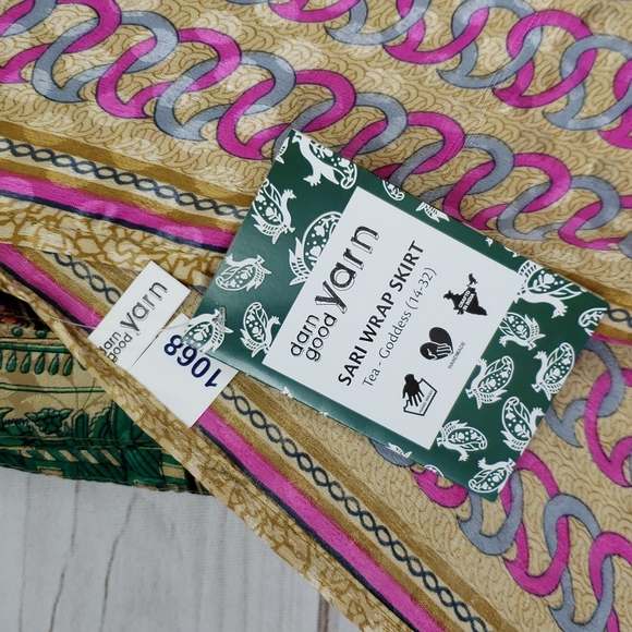 Darn Good Yarn Sari Silk Wrap Skirt Tea Goddess - Picture 7 of 16